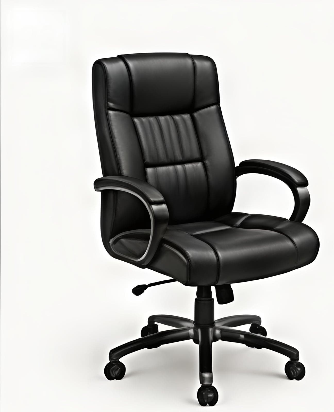 High-back leather executive office chair manufactured by Indira Furnitures